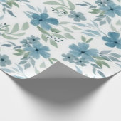 Blaue Blumen Geschenkpapier (Ecke)