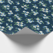 Blaue Blumen Geschenkpapier (Ecke)