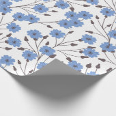Blaue Blumen Geschenkpapier (Ecke)