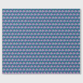 Blaue Blumen Geschenkpapier (Flach)