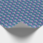 Blaue Blumen Geschenkpapier (Ecke)