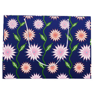 Blaue Blumen-Geschenktasche Große Geschenktüte