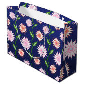 Blaue Blumen-Geschenktasche Große Geschenktüte (Rückseite Schrägansicht)