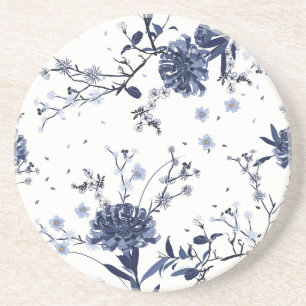 Blaue Blumen Getränkeuntersetzer