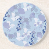 Blaue Blumen Getränkeuntersetzer (Vorne)