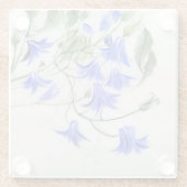 Blaue Blumen Glasuntersetzer (Rückseite)