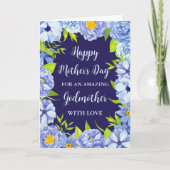 Blaue Blumen Godmutter Happy Mother Day Karte (Vorderseite)