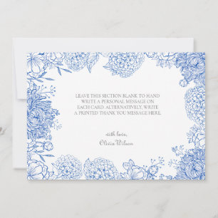 Blaue Blumen Grafik Zeichnung Danke Karte
