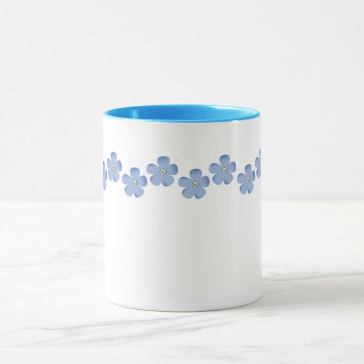 Blaue Blumen-Grenze Tasse (Zentrum)