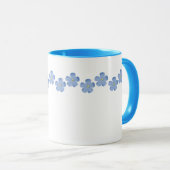 Blaue Blumen-Grenze Tasse (VorderseiteRechts)