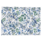 Blaue Blumen Große Geschenktüte (Rückseite)
