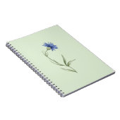 Blaue Blumen Grüne Ästhetik-Notizbuch Notizblock (Rechte Seite)