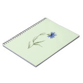 Blaue Blumen Grüne Ästhetik-Notizbuch Notizblock (Linke Seite)