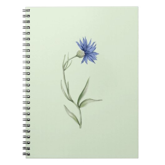 Blaue Blumen Grüne Ästhetik-Notizbuch Notizblock (Vorderseite)