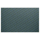 Blaue Blumen/grüne Blätter/Blumenkohl/Schwarz Stoff (Yard (91,4 cm))