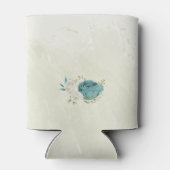 Blaue Blumen Grüne Hochzeit Dosenkühler (Rückseite)