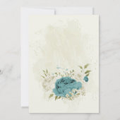 Blaue Blumen Grüne Hochzeit Einladung (Rückseite)