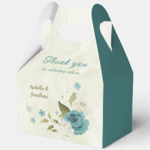 Blaue Blumen Grüne Hochzeit Geschenkschachtel
