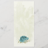 Blaue Blumen Grüne Hochzeit Menükarte (Rückseite)