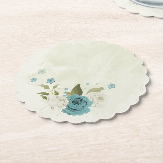 Blaue Blumen Grüne Hochzeit Untersetzer (angewinkelt)