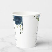 Blaue Blumen, Grünpflanzen, Boho, Brautparty Pappbecher (Rechts)