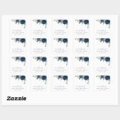 Blaue Blumen, Grünpflanzen, Boho, Brautparty Quadratischer Aufkleber (Blatt)