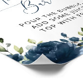 Blaue Blumen, Grünpflanzen, Boho, Momosa Bar Poster (Ecke)