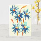 Blaue Blumen-Gruß-Karte Karte (Gelbe Blume)
