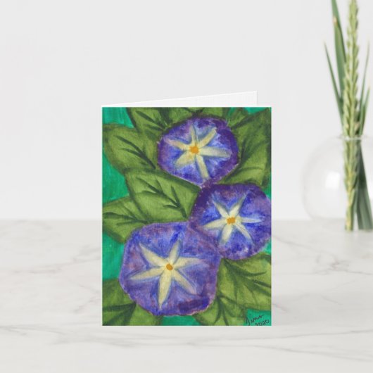 "Blaue Blumen" Grußkarte (Vorderseite)