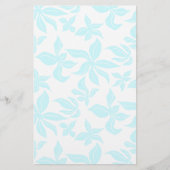 Blaue Blumen handillustrierte Vers-Schreibwaren Briefpapier (Vorderseite)