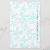 Blaue Blumen handillustrierte Vers-Schreibwaren Briefpapier (Rückseite)