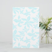 Blaue Blumen handillustrierte Vers-Schreibwaren Briefpapier (Stehend Vorderseite)