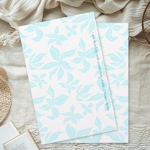Blaue Blumen handillustrierte Vers-Schreibwaren Briefpapier