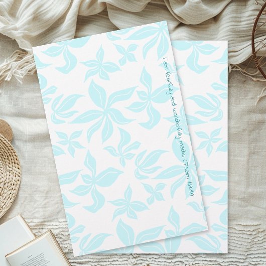 Blaue Blumen handillustrierte Vers-Schreibwaren Briefpapier