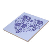 Blaue Blumen Herz - Zeichnend Kunstsammlung Fliese (Seite)