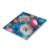 Blaue Blumen Hintergrund-1 Fliese (Seite)