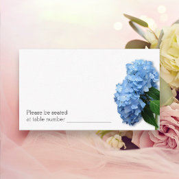 Blaue Blumen Hochzeit Begleit Tischnummer Karten i