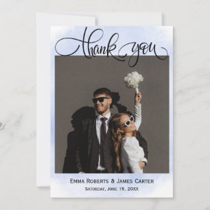 Blaue Blumen Hochzeit Danksagungskarten Dankeskarte