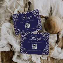 Blaue Blumen Hochzeit QR
