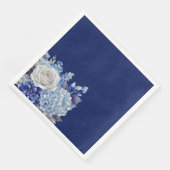Blaue Blumen - Hochzeit- Serviette (Ecke)