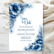 Blaue Blumen Hochzeit Termin vormerken