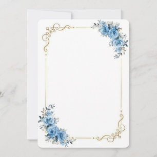 Blaue Blumen-Hochzeits-Gratulationskarte Elegant Einladung