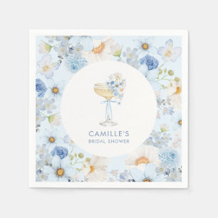 Blaue Blumen Hochzeitsbrunch Servietten