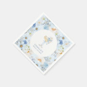 Blaue Blumen Hochzeitsbrunch Servietten (Ecke)