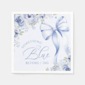 Blaue Blumen Hochzeitsdusche Papier Serviette (Vorderseite)
