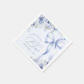 Blaue Blumen Hochzeitsdusche Papier Serviette (Ecke)