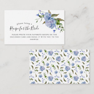 Blaue Blumen Hochzeitsdusche Rezeptanfrage Begleitkarte