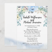 Blaue Blumen Hochzeitsempfang Einladungen (Vorne/Hinten)