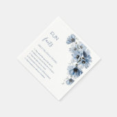 Blaue Blumen Hochzeitsfakten Serviette (Ecke)
