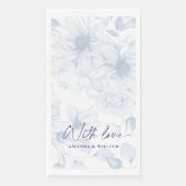 Blaue Blumen-Hochzeitsgasttücher – Mit Liebe Serviette (Vorderseite)